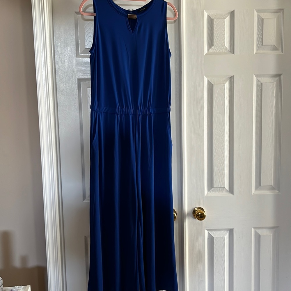 Blue Sleeveless Jumpsuit M 8/10
